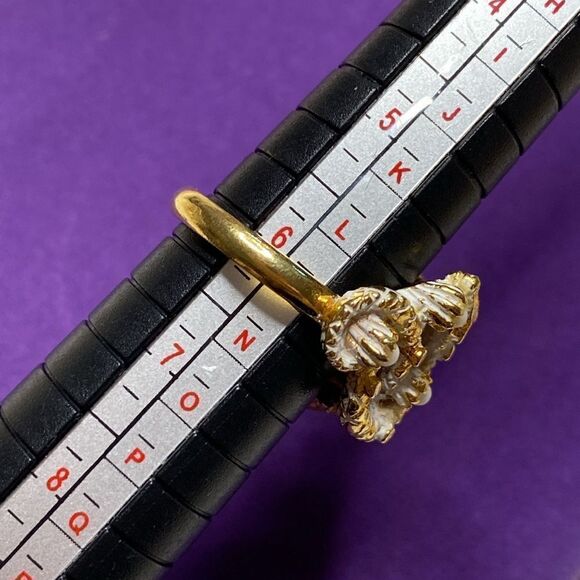 💛 Vintage ART Gold Triple Serpent Ring - Picture 4 of 6